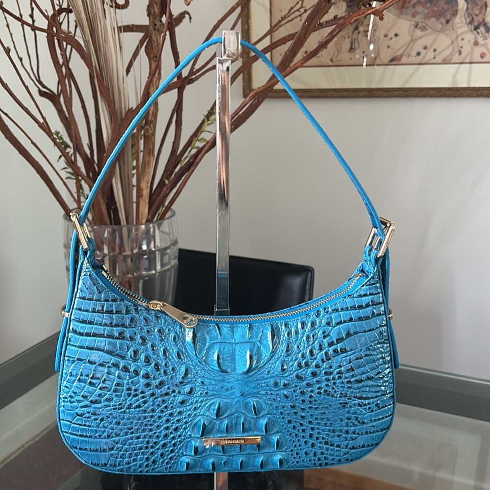 Brahmin Kyrie Shoulder Bag Vibrant Azure Melbourne leather NWT